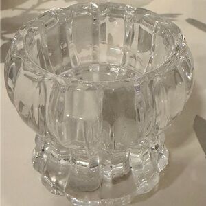Elegant crystal tea candle holder.